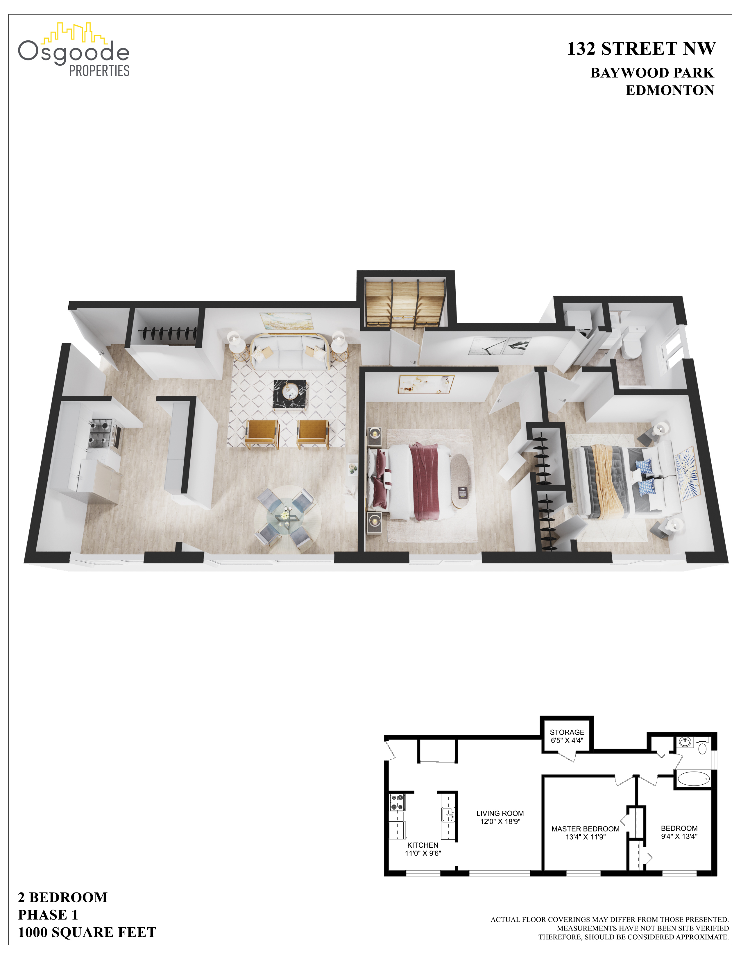 2 bedroom Apartments for rent in Edmonton at Baywood Park - Floorplan 01 - RentersPages – L407523