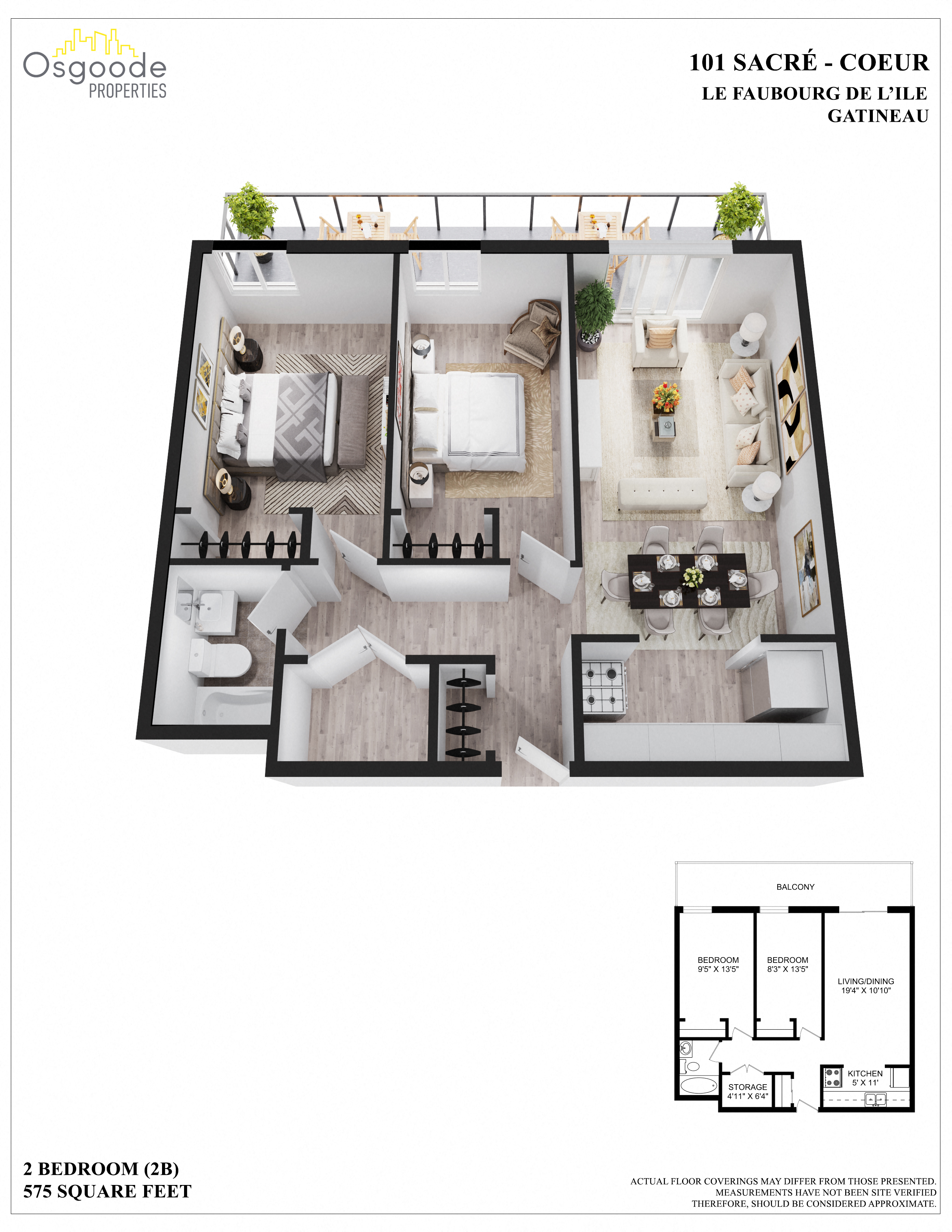 2 bedroom Apartments for rent in Gatineau-Hull at Faubourg De lIle - Floorplan 01 - RentersPages – L401980