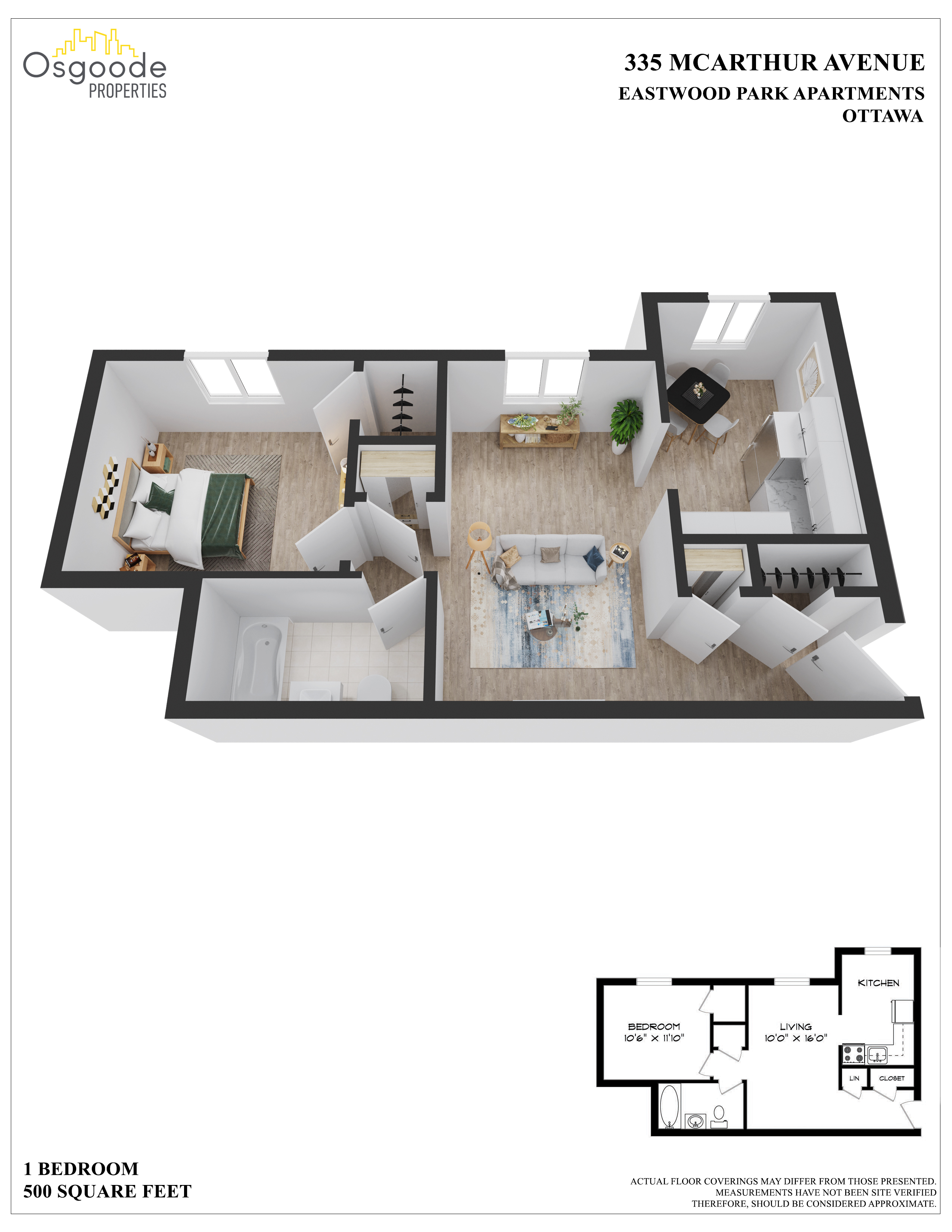 1 bedroom Apartments for rent in Vanier ON at Eastwood Park - Floorplan 01 - RentersPages – L403499