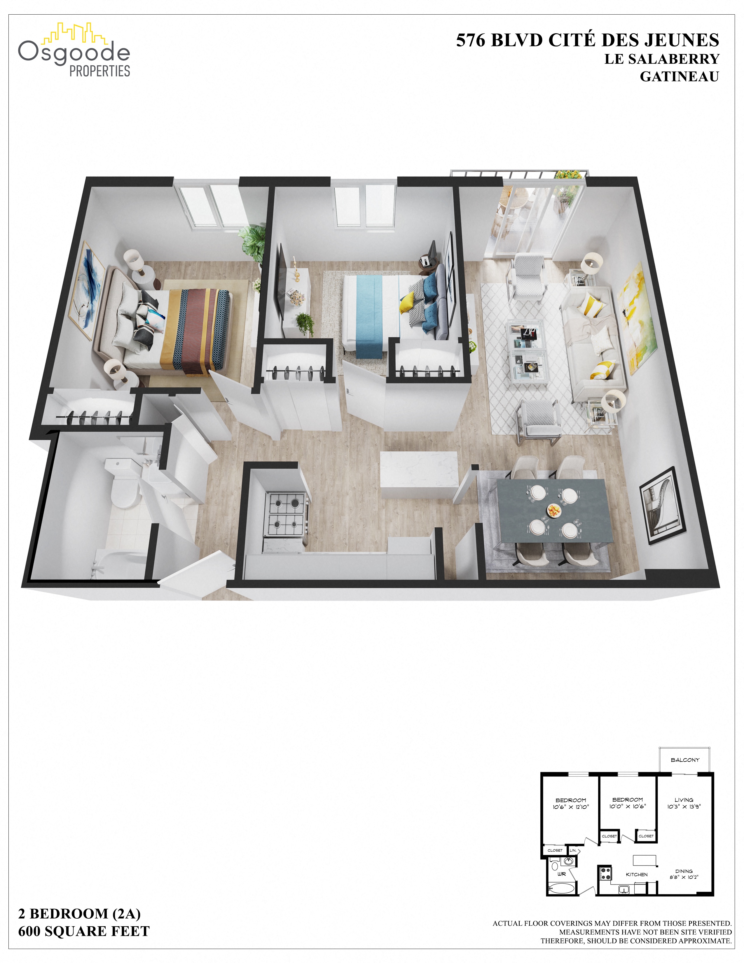 2 bedroom Apartments for rent in Gatineau-Hull at Salaberry - Floorplan 01 - RentersPages – L402852