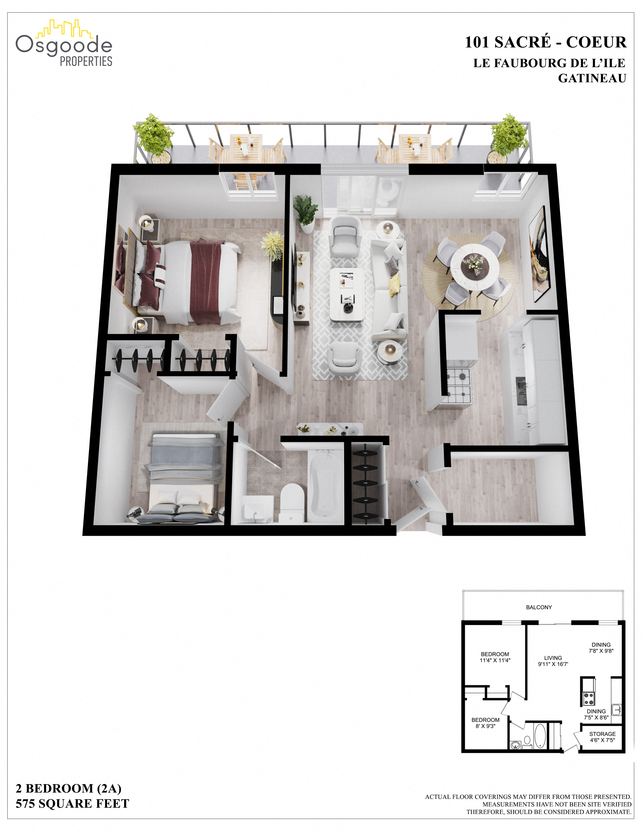 2 bedroom Apartments for rent in Gatineau-Hull at Faubourg De lIle - Floorplan 01 - RentersPages – L402249