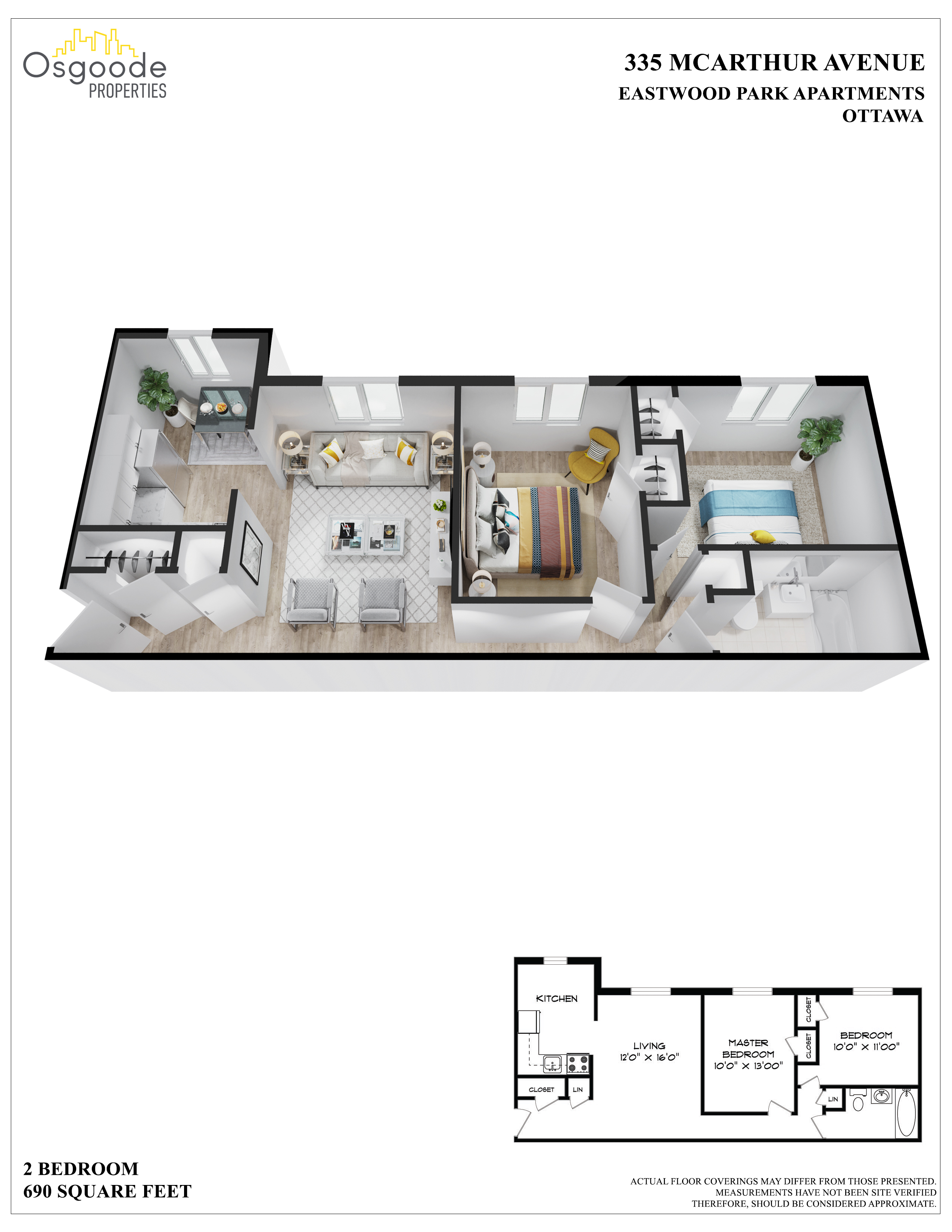 2 bedroom Apartments for rent in Vanier ON at Eastwood Park - Floorplan 01 - RentersPages – L401991